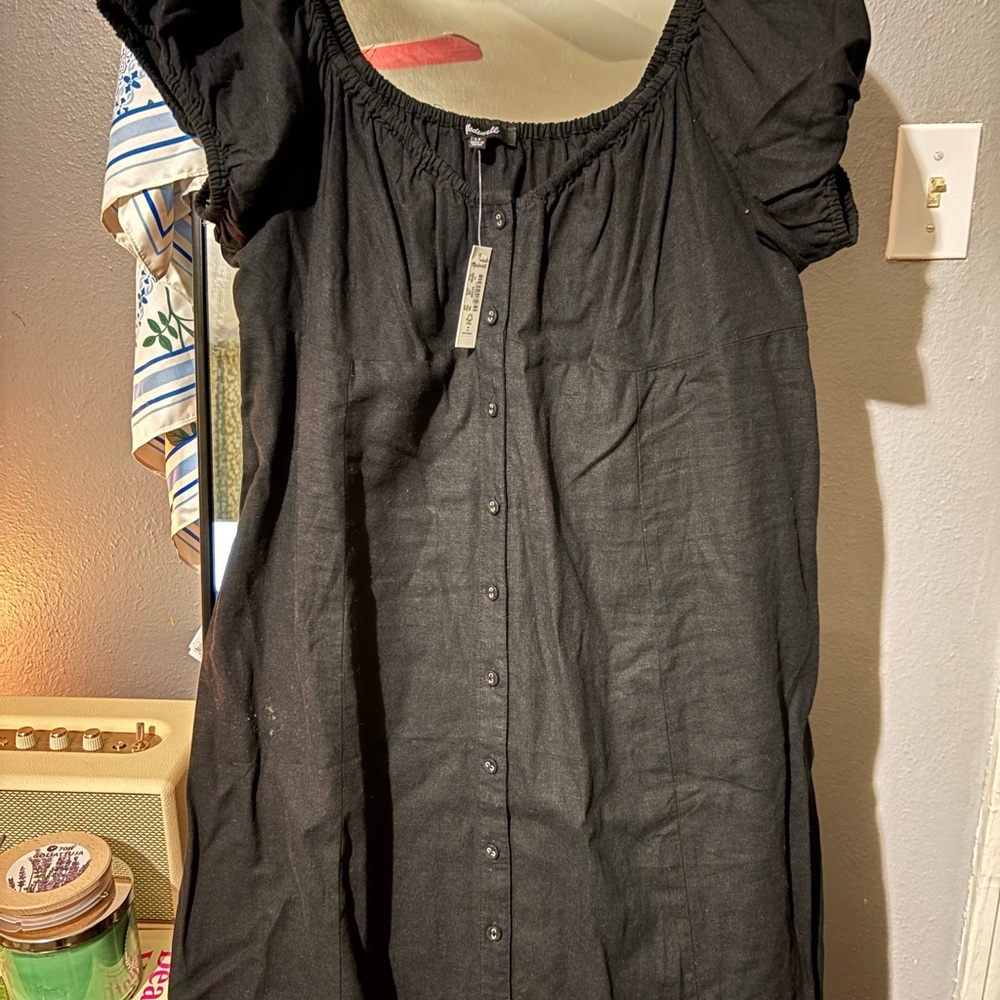Black Button-Down Dress Madewell never worn. With tags.